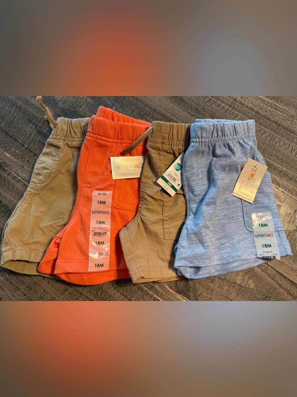 Garanimals Orange, Khaki & Light Blue Toddler Shorts Set